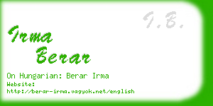 irma berar business card